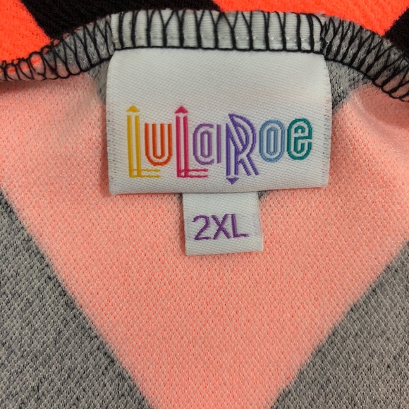 LuLaRoe Orange & Black Chevron Pencil Skirt | NWT - Picture 3 of 5